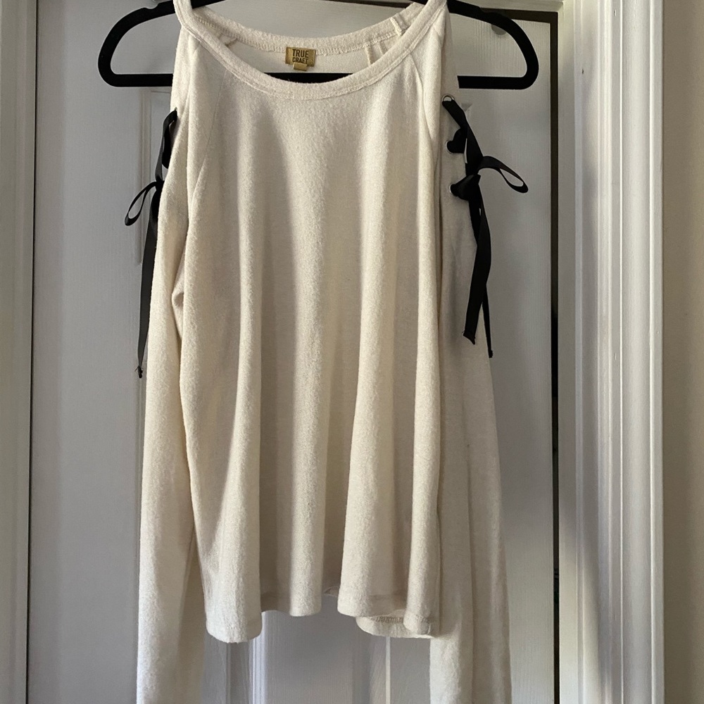 Cold shoulder sweater